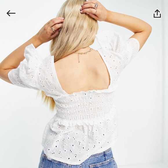 QED London top in white. Size XSmall. - Picture 3 of 8